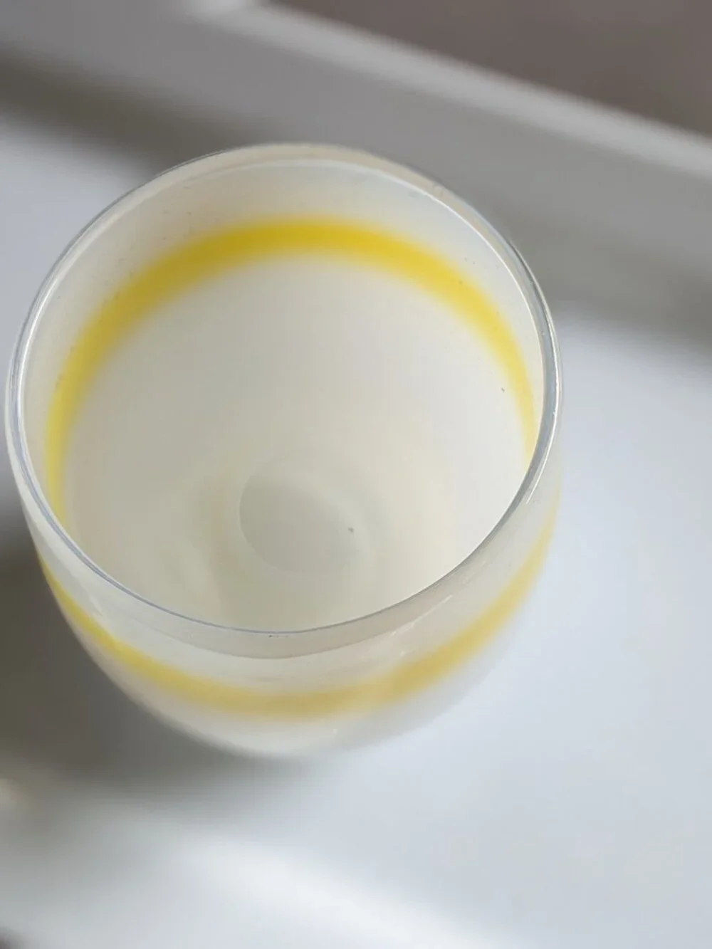 White/Yellow Glassbaby Votive Candle Holder